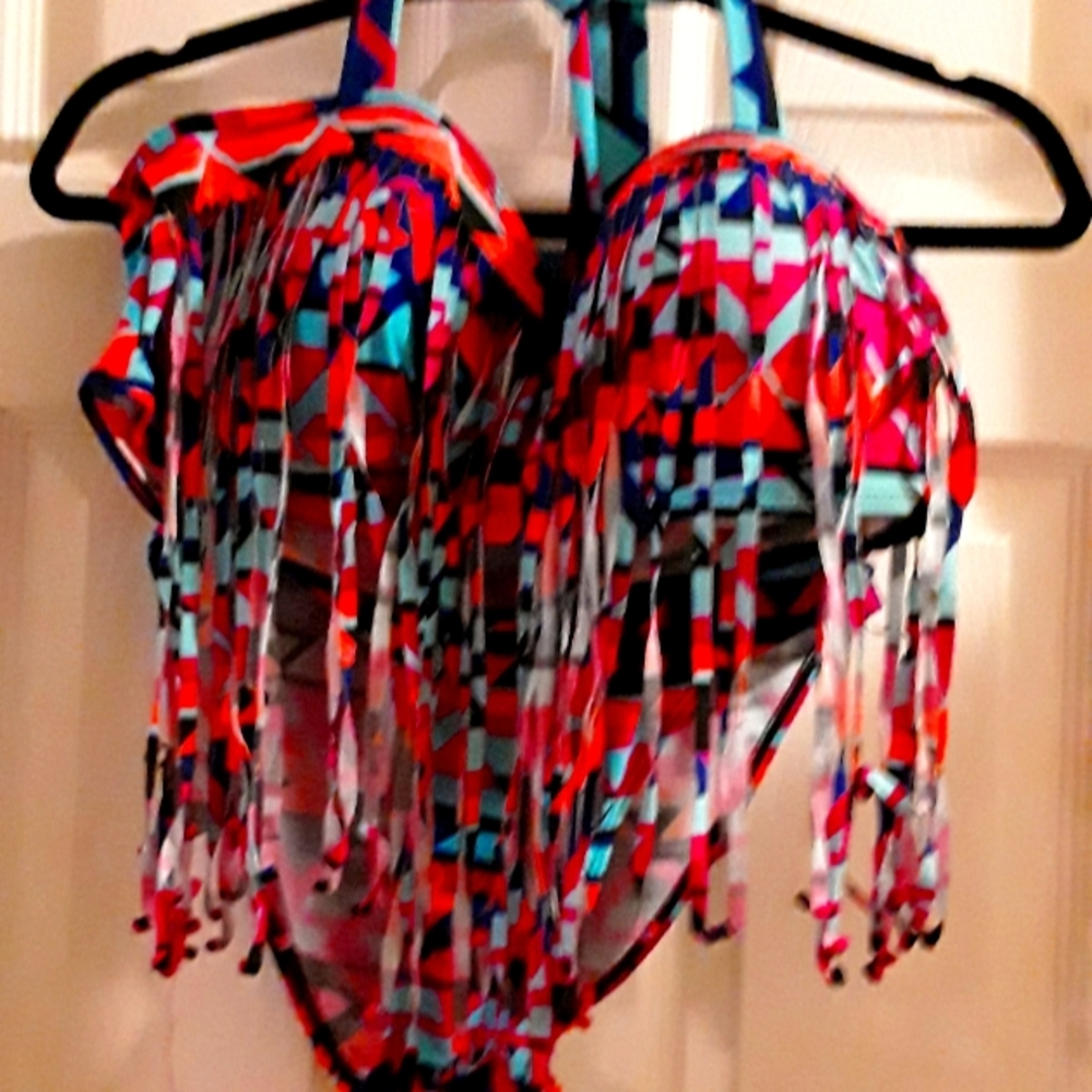 Beautiful Size Large Bikini with Fringe on Top